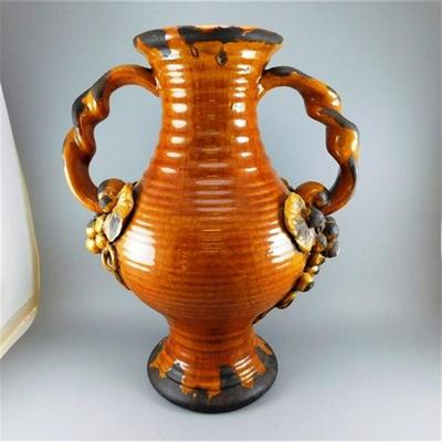 26 13" Gold 2 Handle Footed Vase