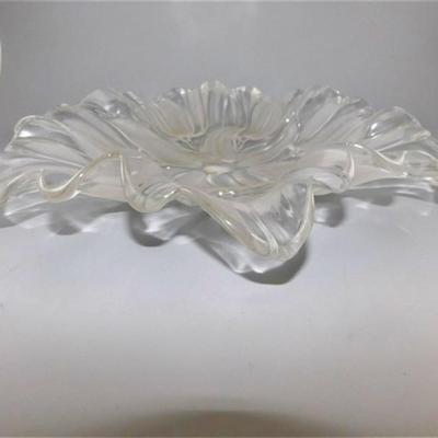 27 13in Mikasa Walther Glass Tulip Centerpiece Wavy Fruit Bowl