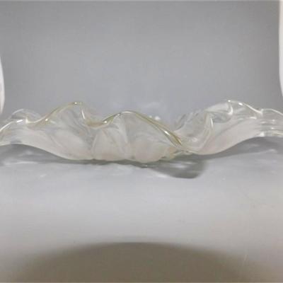 27 13in Mikasa Walther Glass Tulip Centerpiece Wavy Fruit Bowl