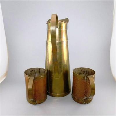 33 12" Mayan Calendar Pitcher and 2 Mugs