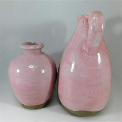 44 6-8" Lot of 2 Pink Decorative Pitcher and Vase