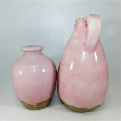 44 6-8" Lot of 2 Pink Decorative Pitcher and Vase