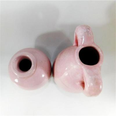44 6-8" Lot of 2 Pink Decorative Pitcher and Vase