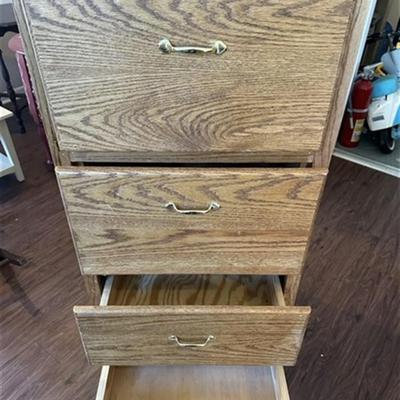 Large Oak (real wood) Filing Cabinet