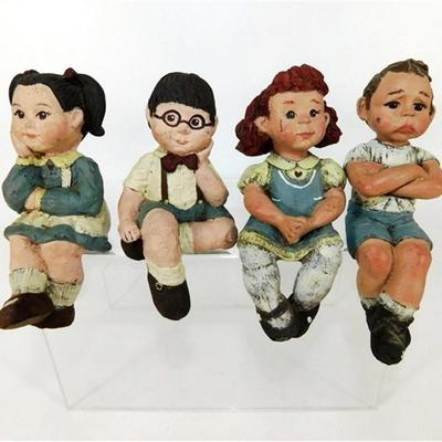 48 4" Sarah's Attic Lot of 4 Shelf Sitting Statues