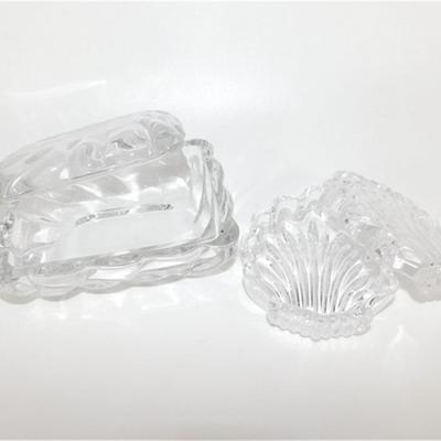 54 4-5" Lot of 2 Glass Trinket Boxes