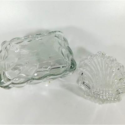 54 4-5" Lot of 2 Glass Trinket Boxes