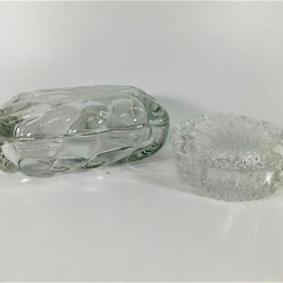 54 4-5" Lot of 2 Glass Trinket Boxes
