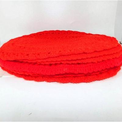 55 Lot of 9 Red Handmade Placemats