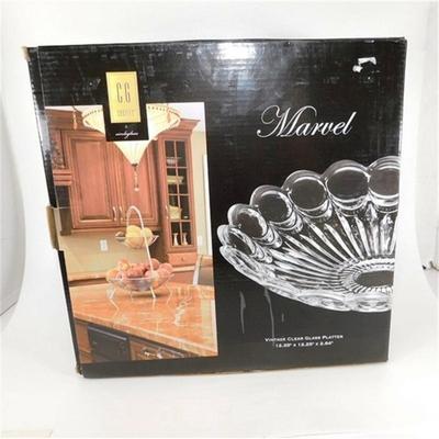 61 12" Marvel Vintage Clear Glass Platter