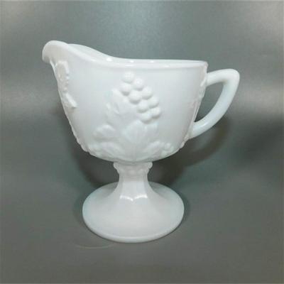62 4" Milk Glass Cream and Sugar
