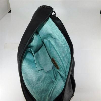 64 The SAK Black Soft Leather Studded Embellishments ~ Light Wear Around the Edges ~ (Makeup Mark on Inner Pocket) 15 x 12