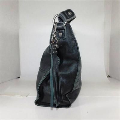 64 The SAK Black Soft Leather Studded Embellishments ~ Light Wear Around the Edges ~ (Makeup Mark on Inner Pocket) 15 x 12