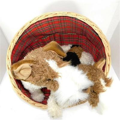 65 13" 2 Stuffed Schnauzers in Basket