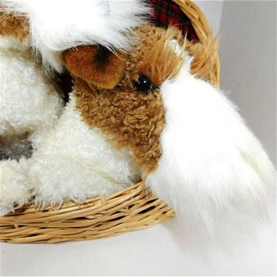 65 13" 2 Stuffed Schnauzers in Basket
