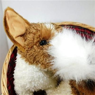 65 13" 2 Stuffed Schnauzers in Basket