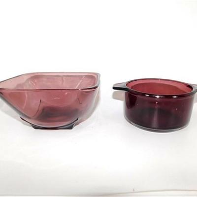 72 1- 5 1/2" Lot of 4 Amethyst Glassware