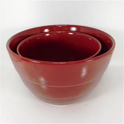 96 Celebrating Home Stoneware Set of 2 Red Mixing Bowls