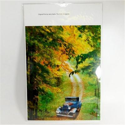 97 Original Jerry Harris Print Signed & Embossed Country Road with Old Pickup Truck