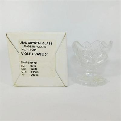 98 Ofnah Crystal Bowl and 2 Small Crystal 3" Vases