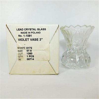 98 Ofnah Crystal Bowl and 2 Small Crystal 3" Vases