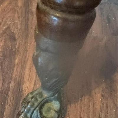 99 Antique Swivel Piano Stool With Glass Ball & Claw Feet