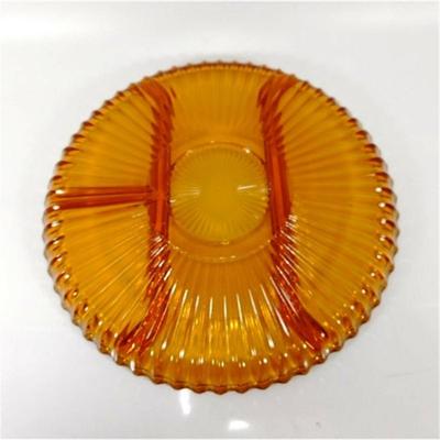 131 Indiana Ribbed Glass Divided Relish Tray