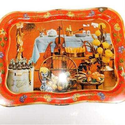 137 19" Lot of 4 Vintage Metal Trays