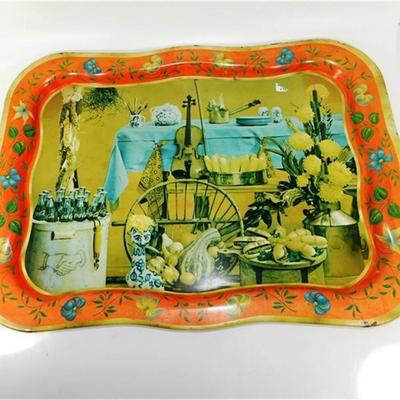 137 19" Lot of 4 Vintage Metal Trays