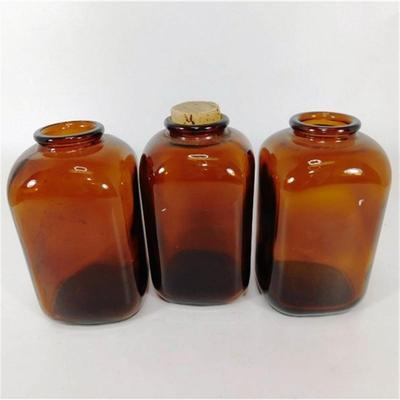 140 4" Lot of 3 Brown Snuff Jars