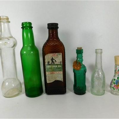 141 4-7 1/2" lot of 6 Vintage Bottles