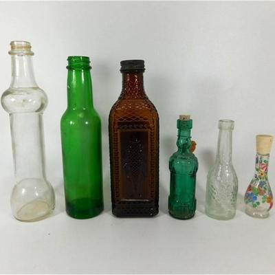 141 4-7 1/2" lot of 6 Vintage Bottles