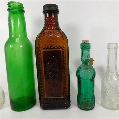 141 4-7 1/2" lot of 6 Vintage Bottles