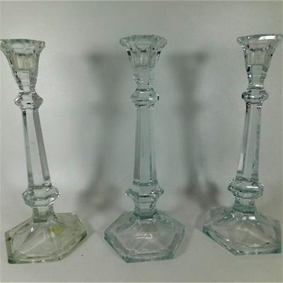 142 Lot of 9 Crystal Candlesticks
