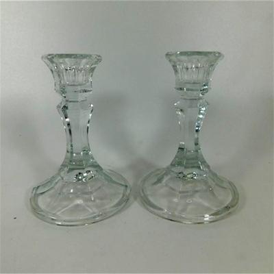 142 Lot of 9 Crystal Candlesticks