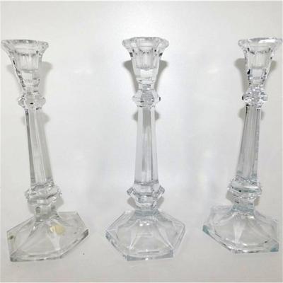 142 Lot of 9 Crystal Candlesticks