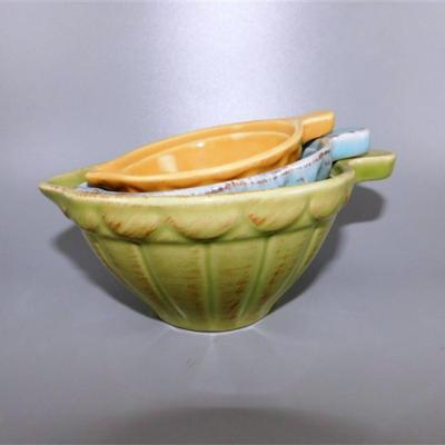 159 Lot of 3 Made In Portugal Ceramic Small Scoops