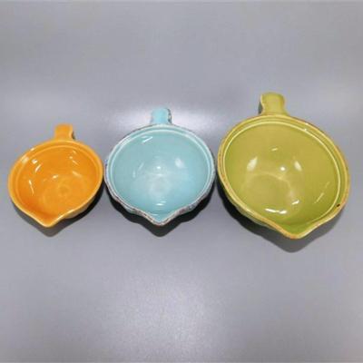 159 Lot of 3 Made In Portugal Ceramic Small Scoops