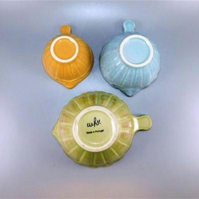159 Lot of 3 Made In Portugal Ceramic Small Scoops
