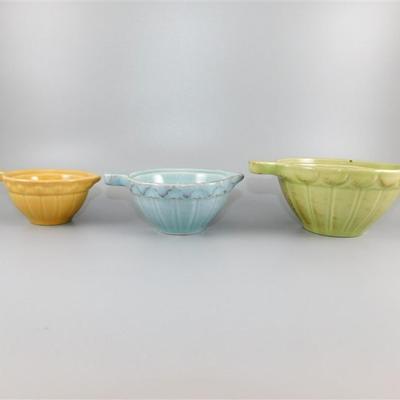 159 Lot of 3 Made In Portugal Ceramic Small Scoops