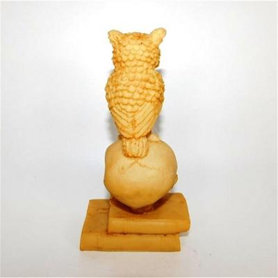 161 7" Owl 7 Skull Book Stack Resin with Blue Eyes