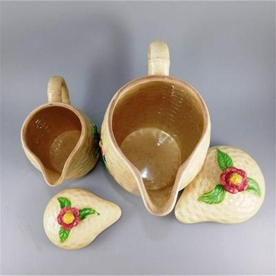 168 7" Lot of 2 Vintage Made in Japan Pots with Lids