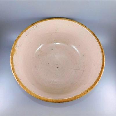 174 1 1/2 Marked Antique Mixing Bowl 12 x 4 1/2 See Stress Crack on bottom inside of Bowl