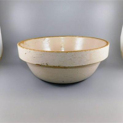 174 1 1/2 Marked Antique Mixing Bowl 12 x 4 1/2 See Stress Crack on bottom inside of Bowl