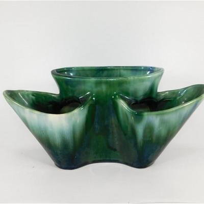 185 12 1/2 x 6 Vintage Green Lamp / Planter