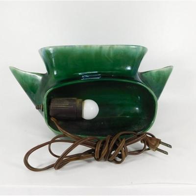 185 12 1/2 x 6 Vintage Green Lamp / Planter