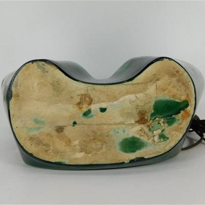 185 12 1/2 x 6 Vintage Green Lamp / Planter