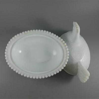 191 7" Milk Glass Hen on Nest