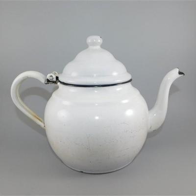 192 7" Vintage Enamelware Teapot