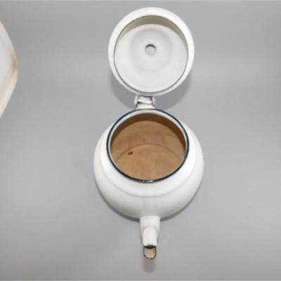 192 7" Vintage Enamelware Teapot